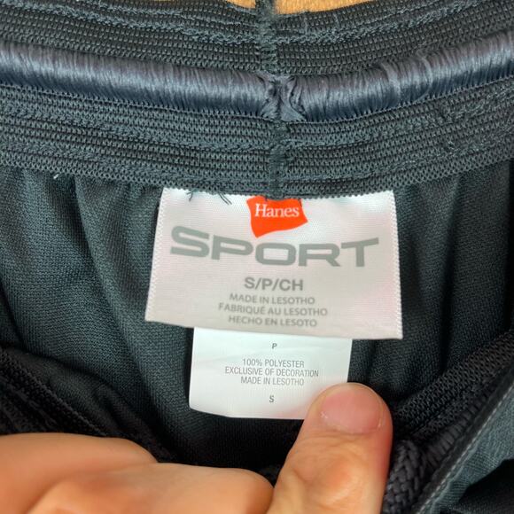 Hanes Mens Pants Black Sport Xtemp Workout Training Pockets Loose Straight Small - Picture 5 of 11